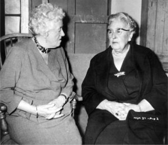 Margaret Rutherford meeting with Agatha Christie