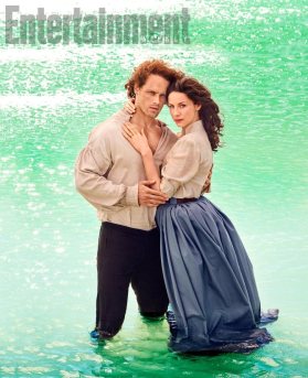 Outlander Caitriona Balfe and Sam Heughan photographed on the Outlander set in Cape Town, South Africa on March 8, 2017 by Ruven Afanador Balfe’s Costume: Marnie Ormiston; Hair and Makeup: Anita Anderson; Heughan’s Costume: Kirsty Allen; Hair and Makeup: Wendy Kemp Forbes; Set Dressers: Jason Broderick and Thomas Leppan; Production: Baker Kent Productions